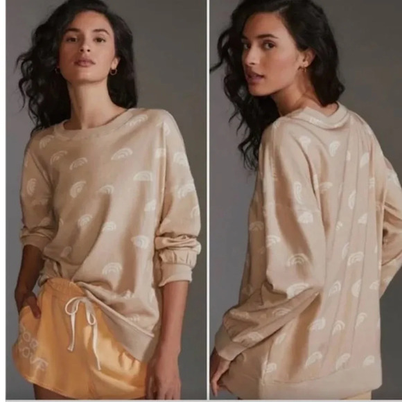 Anthropologie Sweaters - Anthropologie Daily Practice Graphic Pull Over Ivory Rainbow Sz medium
